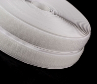 20mm Stick On Velcro 10 Mtr Roll White - Click Image to Close